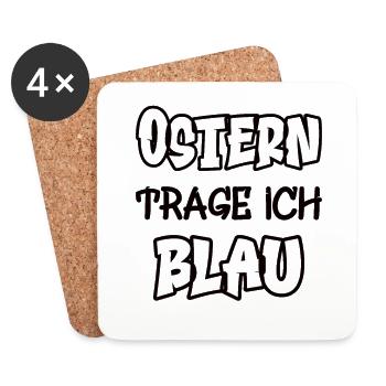 Easter I wear blue saying play of colors color - Coasters (set of 4) - white - Front
