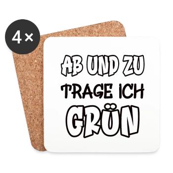 From time to time I wear green saying color green - Coasters (set of 4) - white - Front