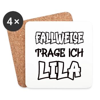 Fallweise trage ich lila Spruch Farbe lila - Untersetzer (4er-Set) - Weiß - Vorne