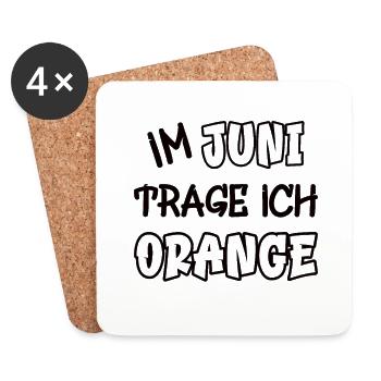 In June I wear orange saying color orange - Coasters (set of 4) - white - Front