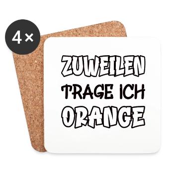 Sometimes I wear orange saying color orange - Coasters (set of 4) - white - Front