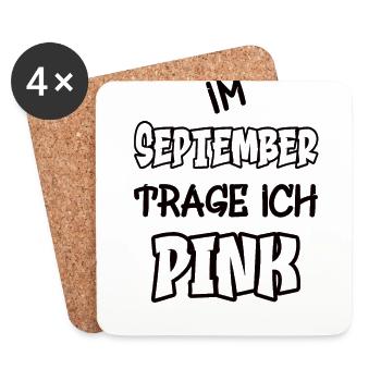 Im September trage ich pink Spruch Farbe pink - Untersetzer (4er-Set) - Weiß - Vorne