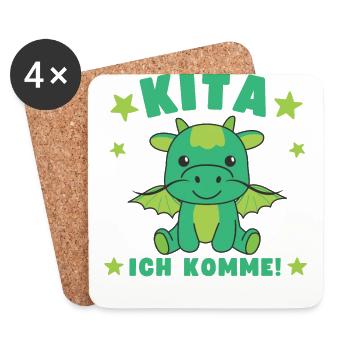 Kita I'm Coming Kita Child Dragon - Coasters (set of 4) - white - Front