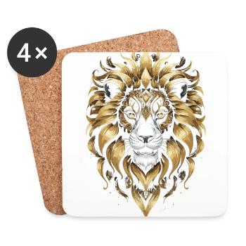 King - Lion Gold - Dessous de verre (lot de 4) - blanc - Devant