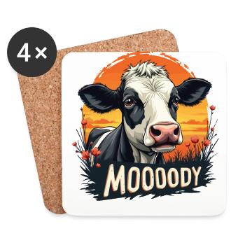 Kühe Muh Kuh Moo Rindvieh Milchkuh Milchbauer - Untersetzer (4er-Set) - Weiß - Vorne