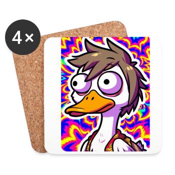 Trippy Goose - Untersetzer (4er-Set) - Weiß - Vorne