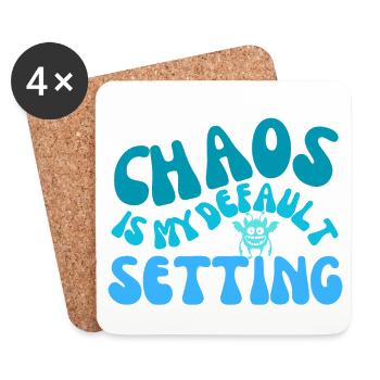 chaos is my default setting - Coasters (set of 4) - white - Front