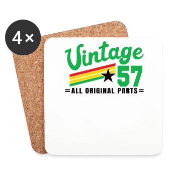 1957 Anniversaire Vintage Toutes les pièces d’origine No III - Dessous de verre (lot de 4) - blanc - Devant