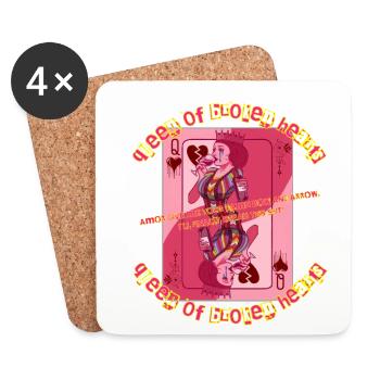 Queen of Broken Hearts – Die traurige Herzkönigin - Untersetzer (4er-Set) - Weiß - Vorne