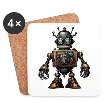 Steampunk robot - Coasters (set of 4) - white - Front