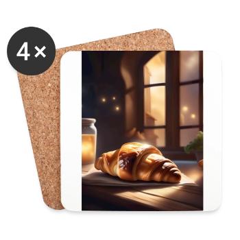 Croissants pastry - Coasters (set of 4) - white - Front