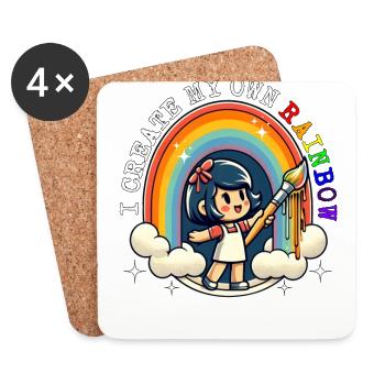 ICH ERSTELLE MEINEN EIGENEN REGENBOGEN - Untersetzer (4er-Set) - Weiß - Vorne