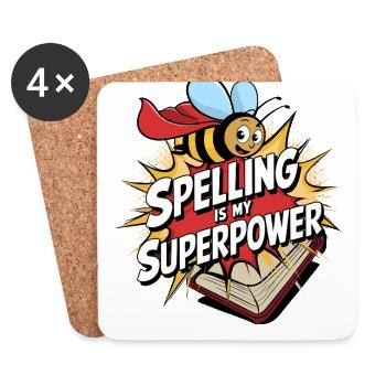 Spelling Bee Champion Word Contest - Coasters (set of 4) - white - Front