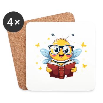 Concours de mots Spelling Bee Champion - Dessous de verre (lot de 4) - blanc - Devant
