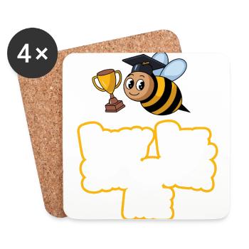 Concours de mots Spelling Bee Champion - Dessous de verre (lot de 4) - blanc - Devant