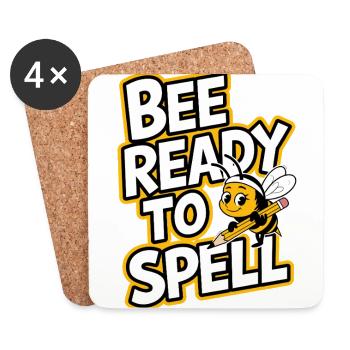Concours de mots Spelling Bee Champion - Dessous de verre (lot de 4) - blanc - Devant