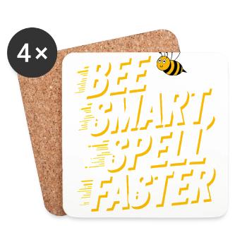 Concours de mots Spelling Bee Champion - Dessous de verre (lot de 4) - blanc - Devant