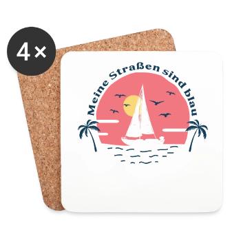1 Meine Strassen sind blau - Untersetzer (4er-Set) - Weiß - Vorne