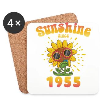 1955 Geburtstag Sunshine since - Untersetzer (4er-Set) - Weiß - Vorne