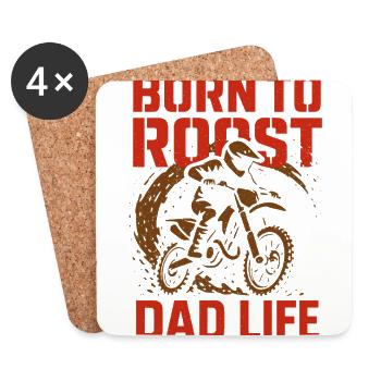 Motocross Dad Dirt Bike Geschenk Motocross Väter - Untersetzer (4er-Set) - Weiß - Vorne