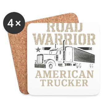 Camionneur Camionnage Cadeau Camionneur - Dessous de verre (lot de 4) - blanc - Devant