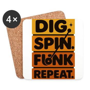 Funk Vinyl Record Collector Retro Music - Coasters (set of 4) - white - Front