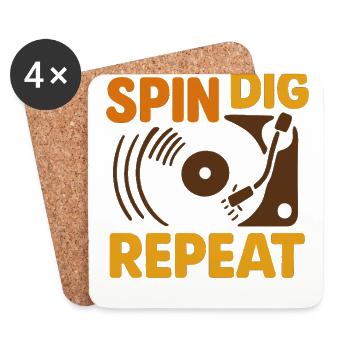 Funk Vinyl Record Collector Retro Music - Coasters (set of 4) - white - Front