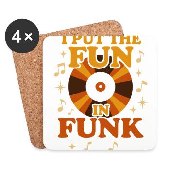 Funk Vinyl Record Collector Retro Music - Coasters (set of 4) - white - Front