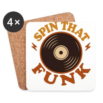 Funk Vinyl Record Collector Retro Music - Coasters (set of 4) - white - Front