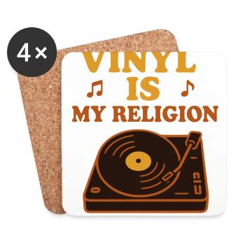 Funk Vinyl Record Collector Retro Music - Coasters (set of 4) - white - Front