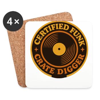 Funk Vinyl Record Collector Retro Music - Coasters (set of 4) - white - Front