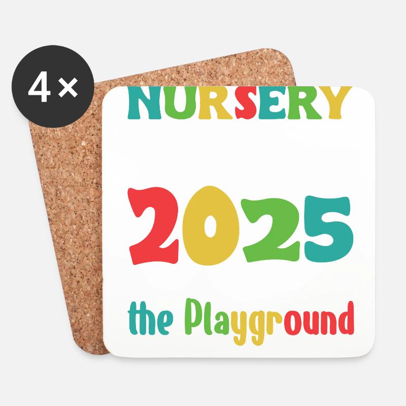 Kindergarten Abgänger 2025 Einschulung - Untersetzer (4er-Set) - Weiß