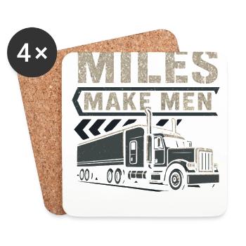 Camionneur Camionnage Cadeau Camionneur - Dessous de verre (lot de 4) - blanc - Devant