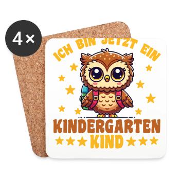 Kindergarten Owl I'm Now a - Coasters (set of 4) - white - Front