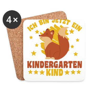 Kindergarten Fuchs I am now a - Coasters (set of 4) - white - Front