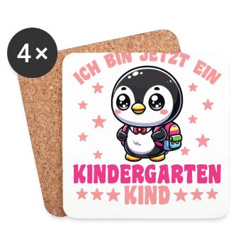 ich bin jetzt ein Kindergartenkind 2025 - Untersetzer (4er-Set) - Weiß - Vorne