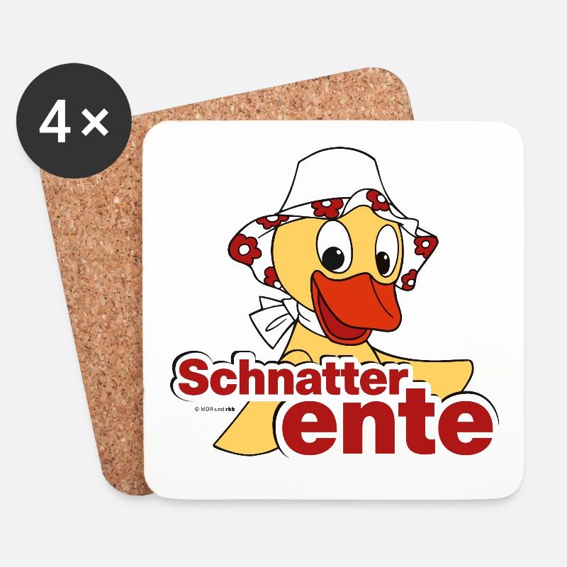 Schnatterinchen Schnatterente - Untersetzer (4er-Set) - Weiß