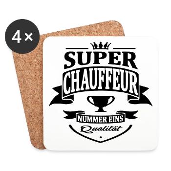 chauffeur nummer eins - Untersetzer (4er-Set) - Weiß - Vorne