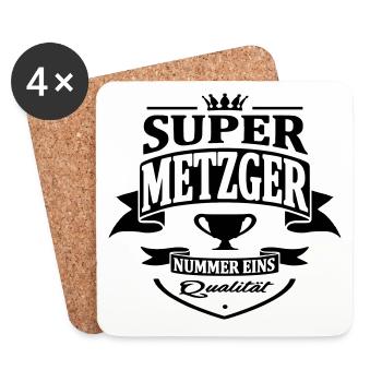 metzger nummer eins - Untersetzer (4er-Set) - Weiß - Vorne