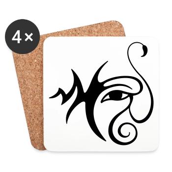 Œil-Scorpion 2 (monochrome) - Dessous de verre (lot de 4) - blanc - Devant