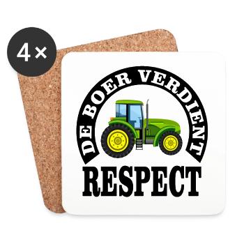 Farmers deserve respect - Coasters (set of 4) - white - Front