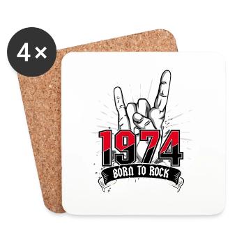 Né au rock 1974 - Dessous de verre (lot de 4) - blanc - Devant