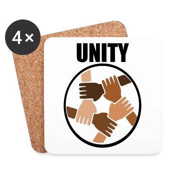 Untiy - Ensemble, nous pouvons arrêter le racisme - Dessous de verre (lot de 4) - blanc - Devant