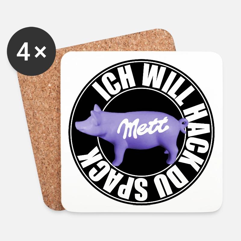 Ich will Hack du Spack - Untersetzer (4er-Set) - Weiß