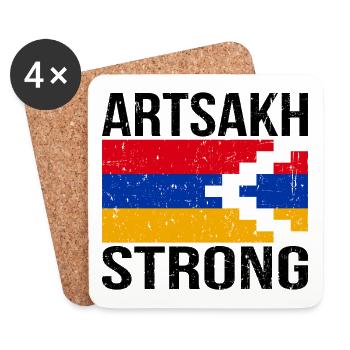 Artsakh Strong - Artsakh is Armenia - Armenian - Coasters (set of 4) - white - Front