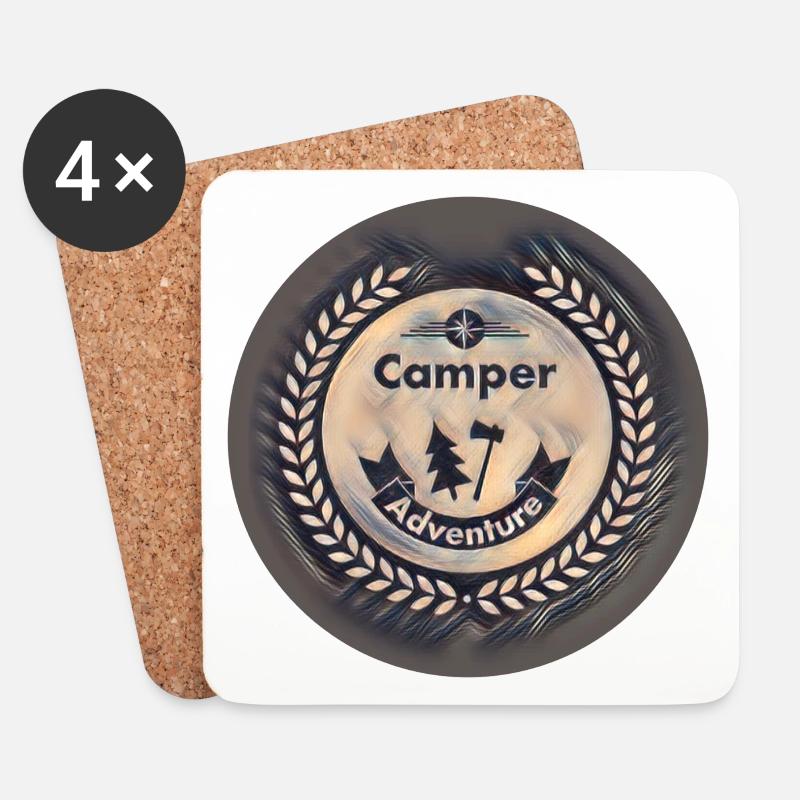 Camper Adventure - Coasters (set of 4) - white