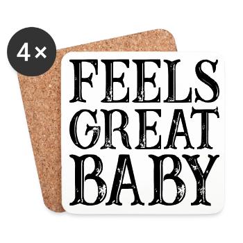 Fühlt sich als großes Baby an - Untersetzer (4er-Set) - Weiß - Vorne