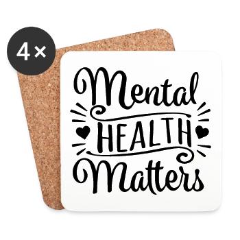 Mental Health Matters - Coasters (set of 4) - white - Front