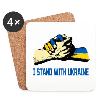 Je suis aux côtés de l’Ukraine - Dessous de verre (lot de 4) - blanc - Devant