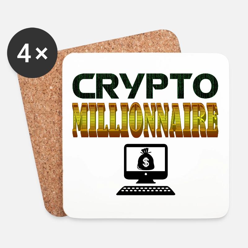 Krypto-Millionär - Untersetzer (4er-Set) - Weiß